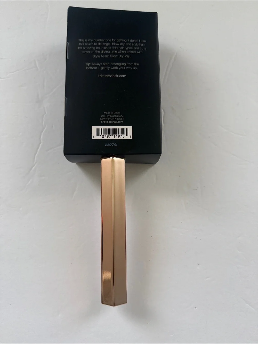 Kristin Ess Rose Gold Large Paddle Brush - Black Bristles